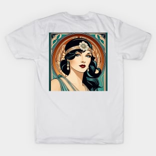 Beautiful girl in art nouveau representation T-Shirt